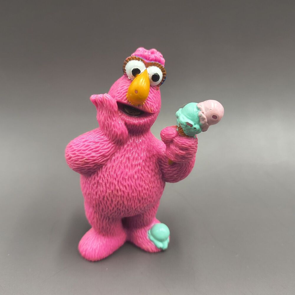 Rare Telly Monster Pvc Figure Sesame Street Tyco Preschool Ice Cream Cone 3 inch